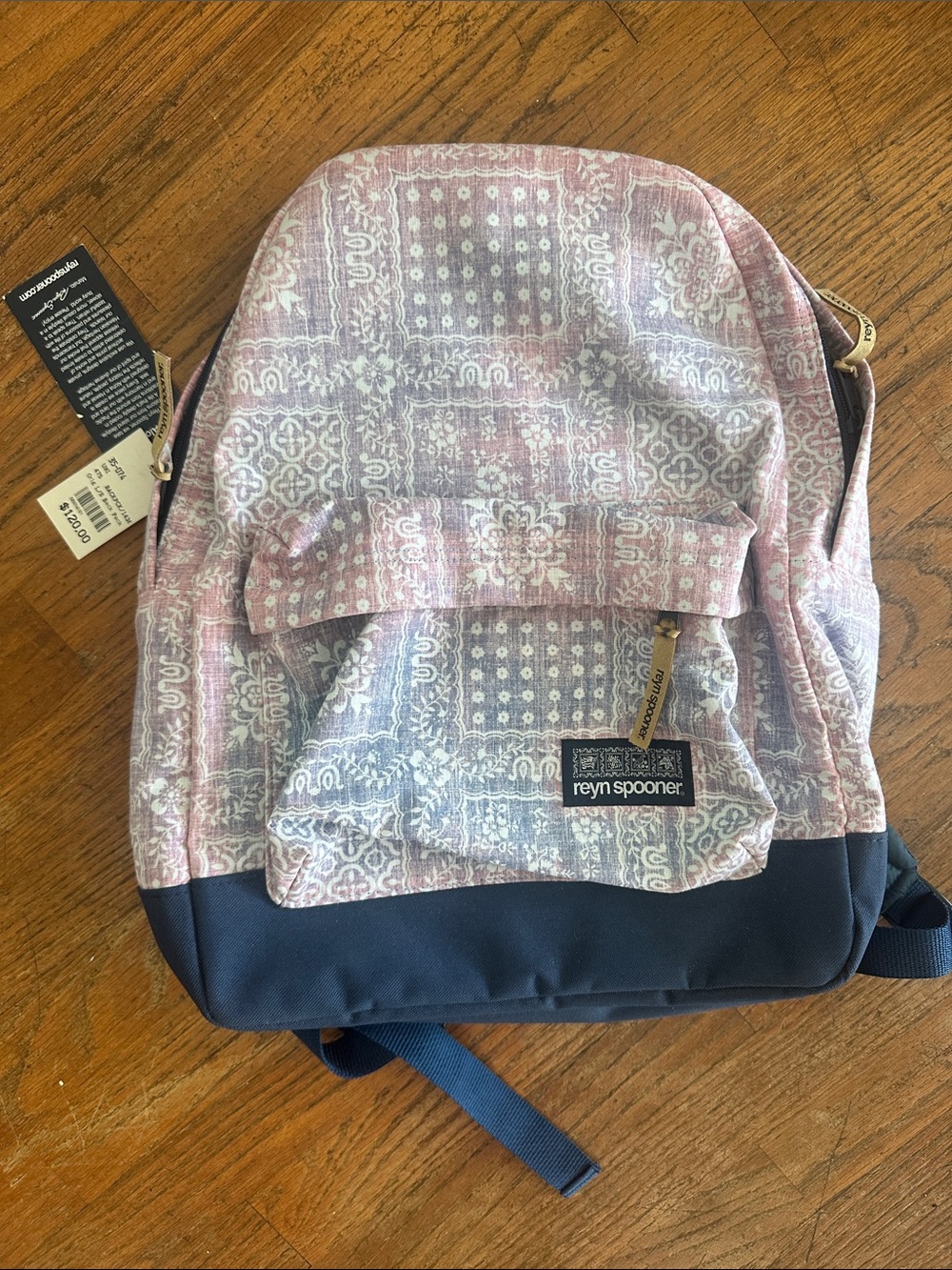 reyn spooner Pink & Navy Patterned Canvas Backpack